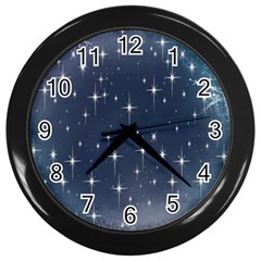 Background-star Wall Clock (black) by nateshop