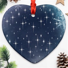 Background-star Heart Ornament (two Sides) by nateshop