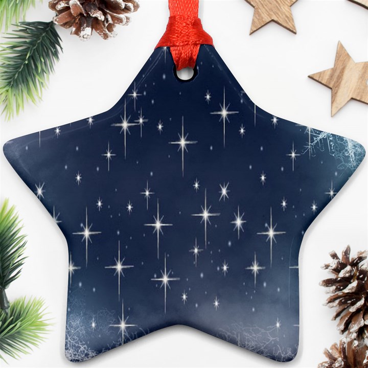 Background-star Star Ornament (Two Sides)