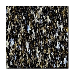 Background-star-white Gold Tile Coaster