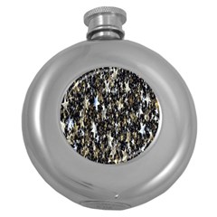 Background-star-white Gold Round Hip Flask (5 Oz) by nateshop