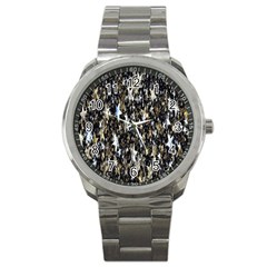 Background-star-white Gold Sport Metal Watch by nateshop