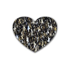 Background-star-white Gold Rubber Coaster (heart) by nateshop