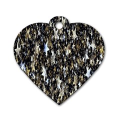 Background-star-white Gold Dog Tag Heart (one Side) by nateshop