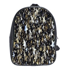 Background-star-white Gold School Bag (large) by nateshop