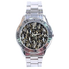 Background-star-white Gold Stainless Steel Analogue Watch by nateshop