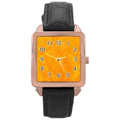 Background-yellow Rose Gold Leather Watch  by nateshop