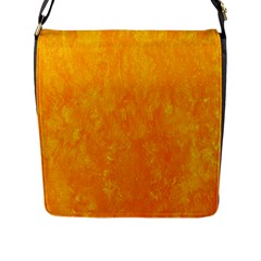 Background-yellow Flap Closure Messenger Bag (l) by nateshop