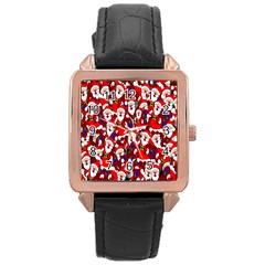 Nicholas Rose Gold Leather Watch  by nateshop