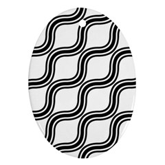 Diagonal-black White Oval Ornament (two Sides)