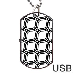 Diagonal-black White Dog Tag Usb Flash (two Sides)