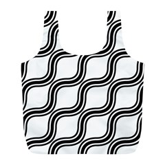 Diagonal-black White Full Print Recycle Bag (l) by nateshop