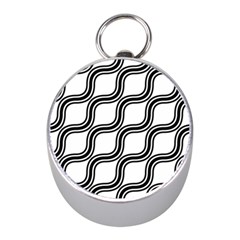 Diagonal-black White Mini Silver Compasses by nateshop