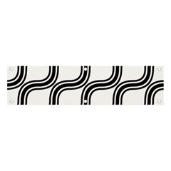 Diagonal-black White Banner And Sign 4  X 1 