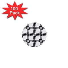 Diagonal-black White 1  Mini Buttons (100 Pack)  by nateshop