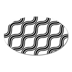 Diagonal-black White Oval Magnet by nateshop