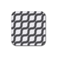 Diagonal-black White Rubber Coaster (square) by nateshop