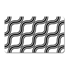 Diagonal-black White Magnet (rectangular) by nateshop