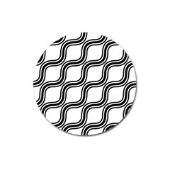 Diagonal-black White Magnet 3  (round) by nateshop