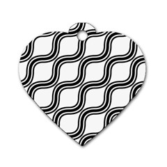 Diagonal-black White Dog Tag Heart (two Sides) by nateshop