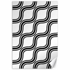 Diagonal-black White Canvas 24  X 36  by nateshop