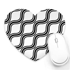 Diagonal-black White Heart Mousepads by nateshop