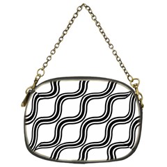 Diagonal-black White Chain Purse (one Side) by nateshop