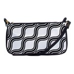 Diagonal-black White Shoulder Clutch Bag Front