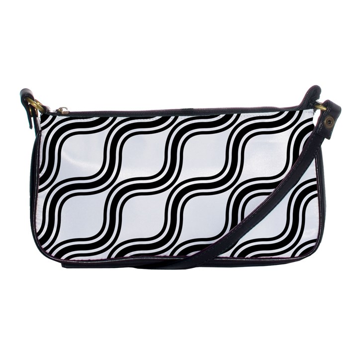 Diagonal-black White Shoulder Clutch Bag