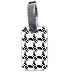 Diagonal-black White Luggage Tag (two Sides) by nateshop