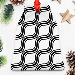 Diagonal-black White Bell Ornament (two Sides) by nateshop