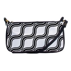 Diagonal-black White Shoulder Clutch Bag by nateshop