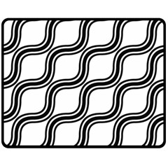 Diagonal-black White Fleece Blanket (medium)  by nateshop