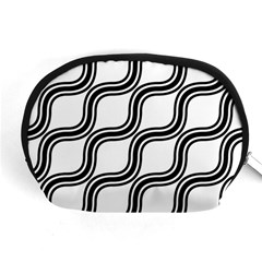 Diagonal-black White Accessory Pouch (medium) by nateshop