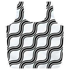 Diagonal-black White Full Print Recycle Bag (xl) by nateshop