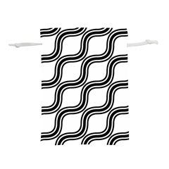 Diagonal-black White Lightweight Drawstring Pouch (l) by nateshop