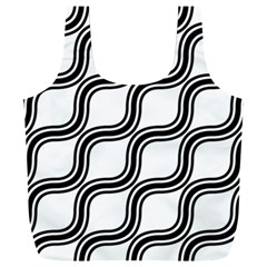 Diagonal-black White Full Print Recycle Bag (xxl) by nateshop