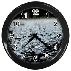  Rain Drops Water Liquid  Wall Clock (black) by artworkshop