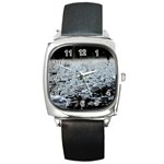  Rain Drops Water Liquid  Square Metal Watch Front