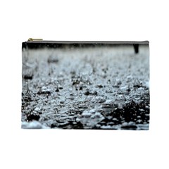  Rain Drops Water Liquid  Cosmetic Bag (large) by artworkshop