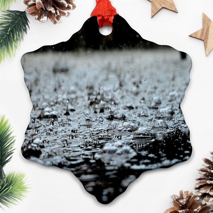  Rain Drops Water Liquid  Snowflake Ornament (Two Sides)