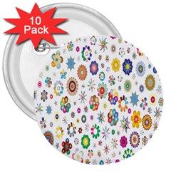  Background Chromatic Colorful 3  Buttons (10 Pack) 