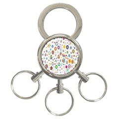  Background Chromatic Colorful 3-ring Key Chain by artworkshop