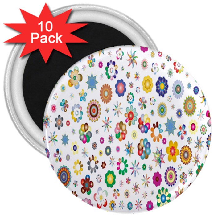  Background Chromatic Colorful 3  Magnets (10 pack) 