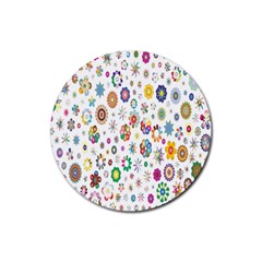  Background Chromatic Colorful Rubber Round Coaster (4 Pack) by artworkshop