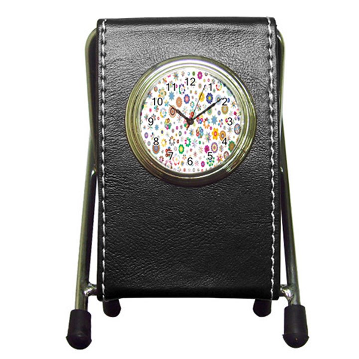  Background Chromatic Colorful Pen Holder Desk Clock