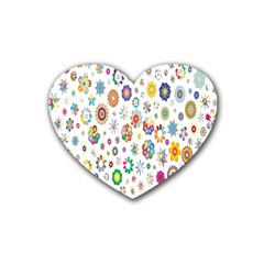  Background Chromatic Colorful Rubber Heart Coaster (4 Pack) by artworkshop