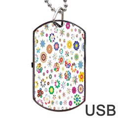  Background Chromatic Colorful Dog Tag Usb Flash (two Sides)