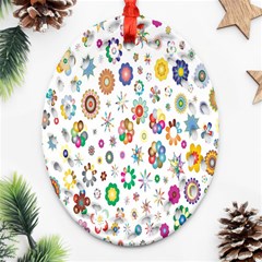  Background Chromatic Colorful Oval Filigree Ornament (two Sides) by artworkshop