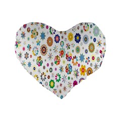  Background Chromatic Colorful Standard 16  Premium Flano Heart Shape Cushions by artworkshop